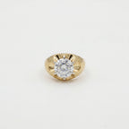 Gold Crest Solitaire Ring