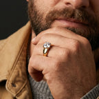 Gold Solitaire Statement Ring