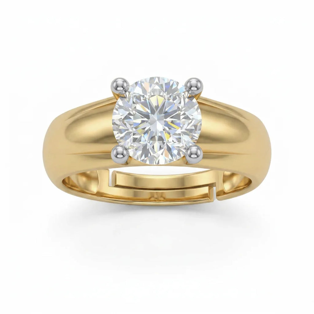 Gold Solitaire Statement Ring