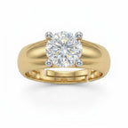 Gold Solitaire Statement Ring