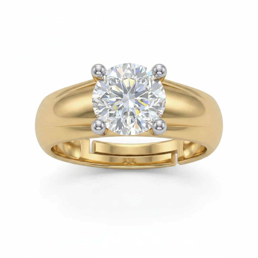 Gold Solitaire Statement Ring