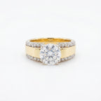 Gold Dual Band Solitaire Ring