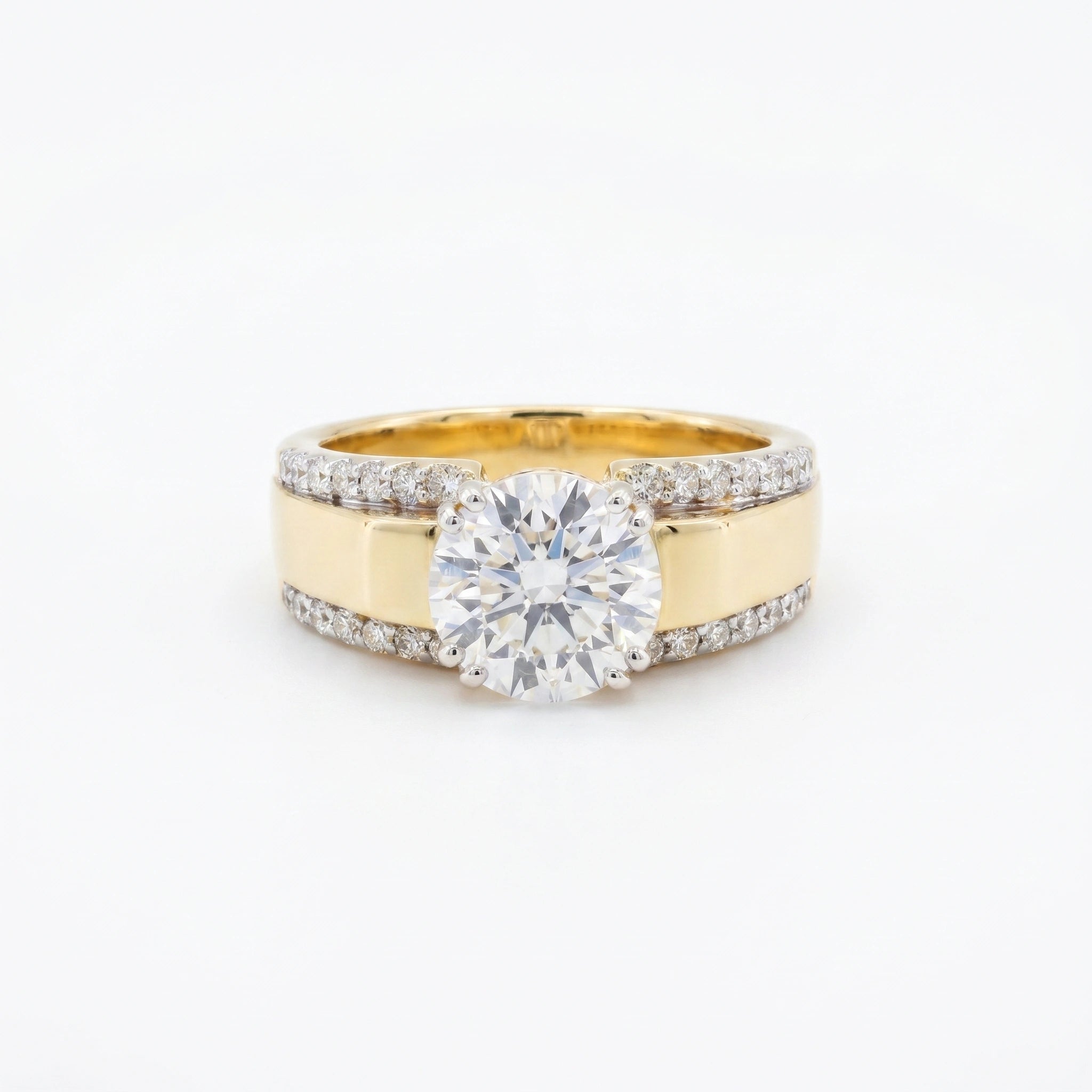 Gold Dual Band Solitaire Ring