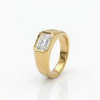 Gold Emerald Bezel Signet Ring