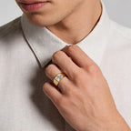 Gold Emerald Bezel Signet Ring