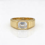 Gold Emerald Bezel Signet Ring