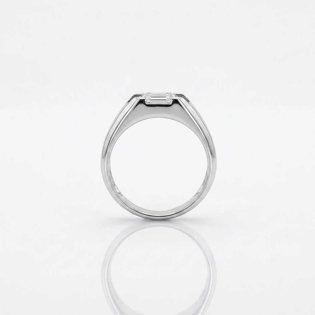 Silver Asscher Block Signet Ring