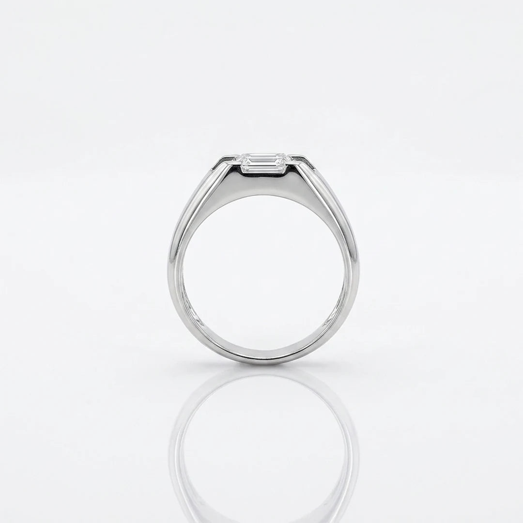 Silver Asscher Block Signet Ring