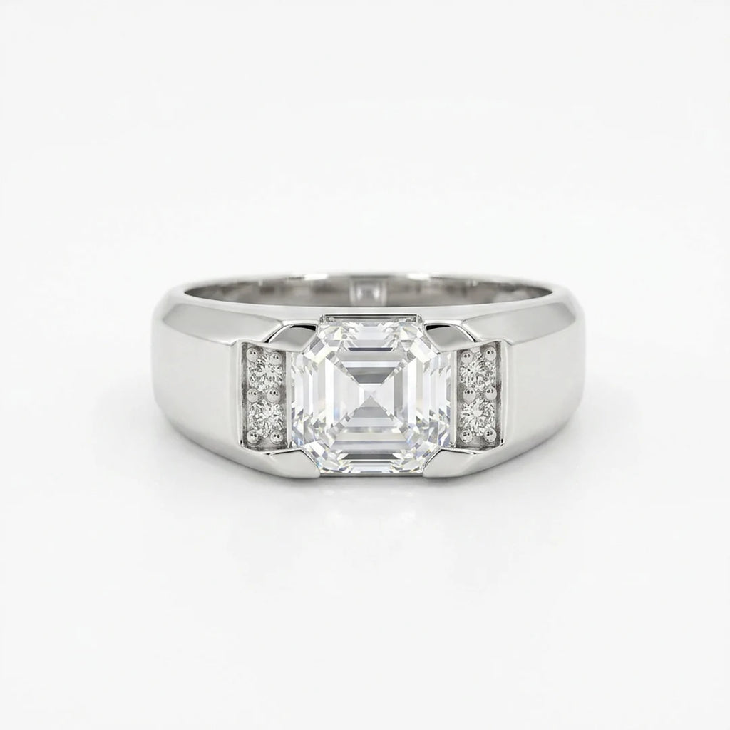 Silver Asscher Block Signet Ring