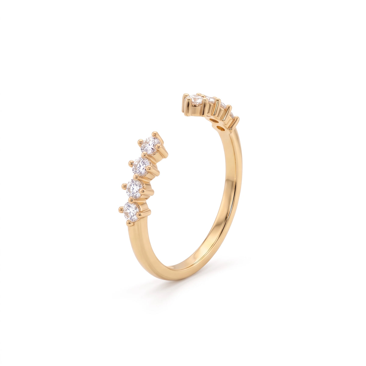 Gold Twin Row Open Ring