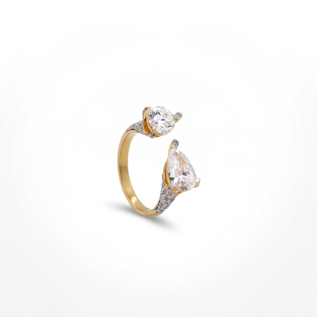 Gold Toi et Moi Open Ring