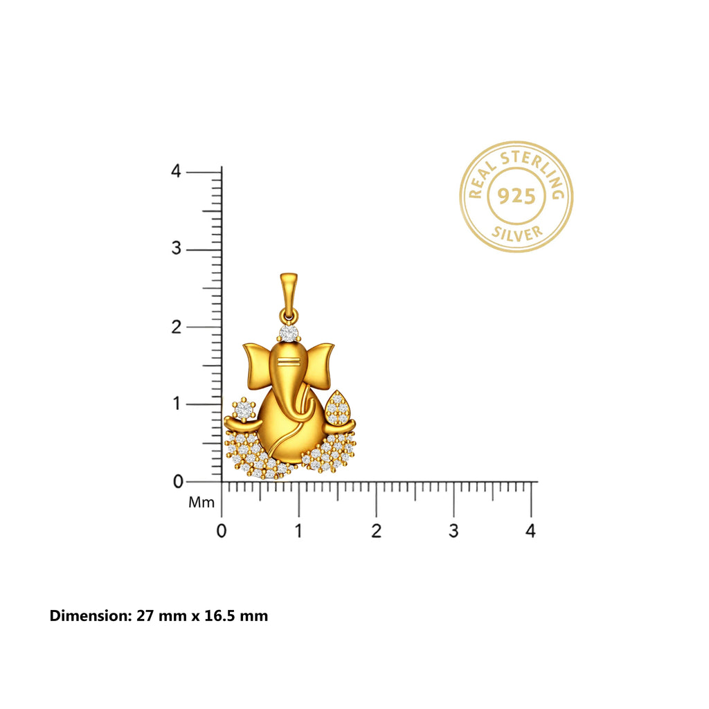18KT Gold Ganesha Blessings Pendant