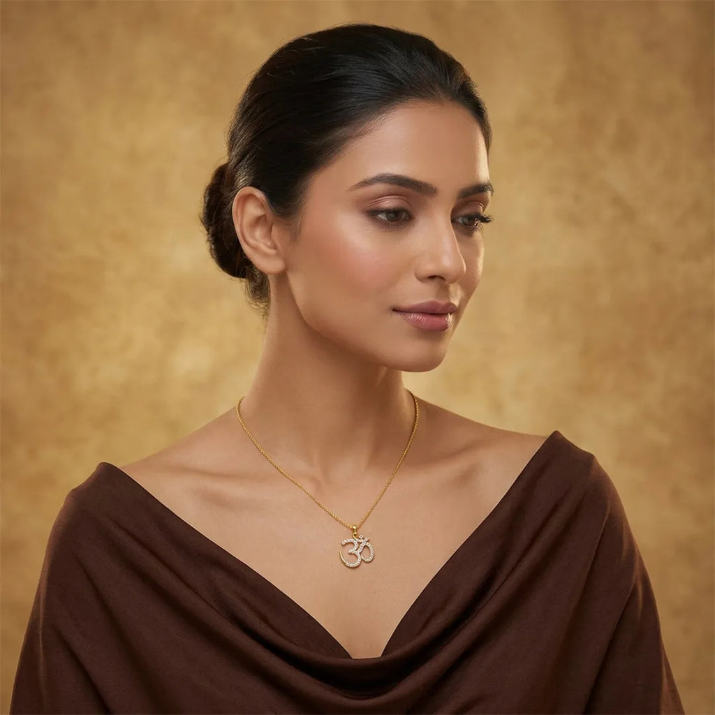 18KT Gold Om Radiance Pendant