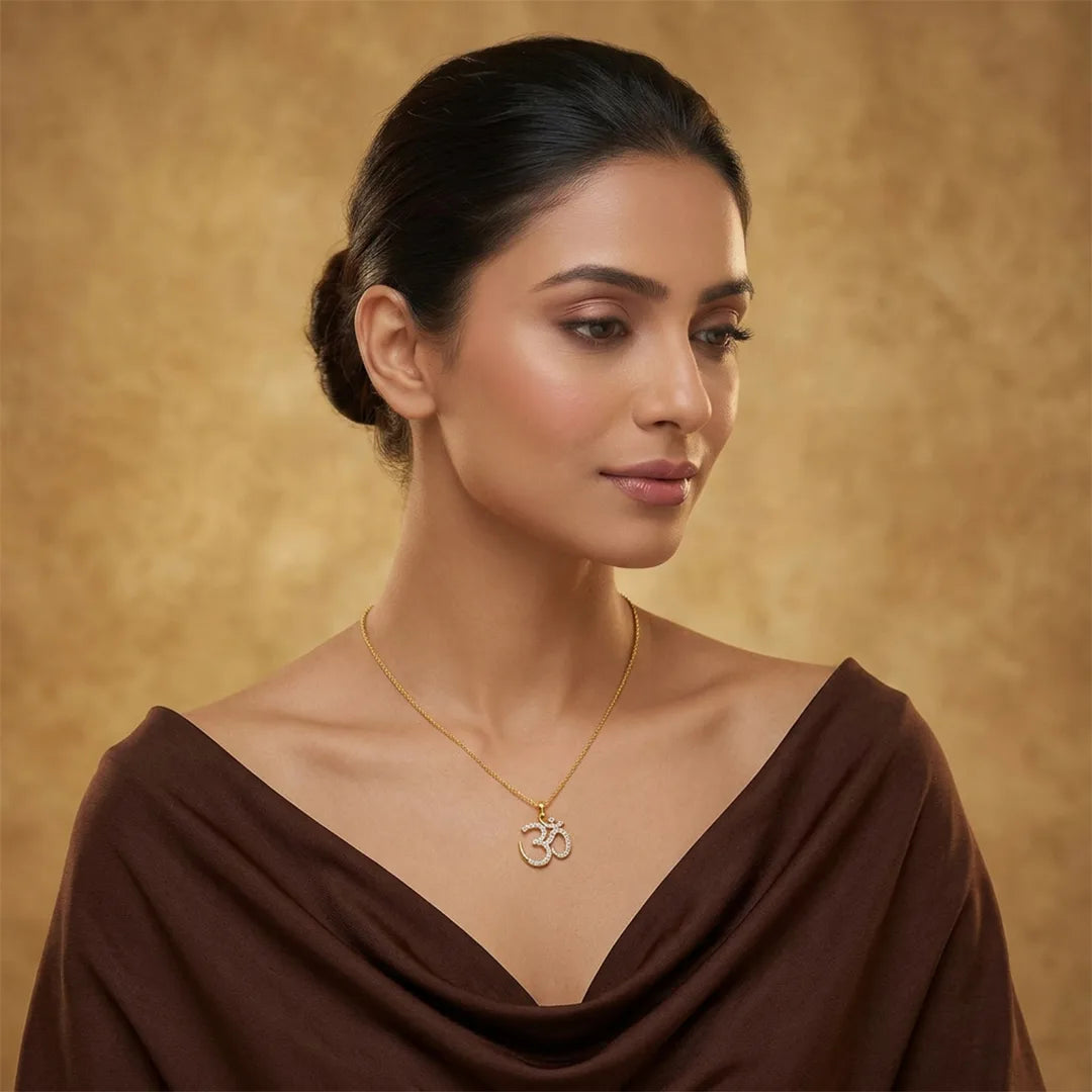 18KT Gold Om Radiance Pendant