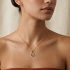Celestial Spiral Halo Pendant in 18KT Gold Plated