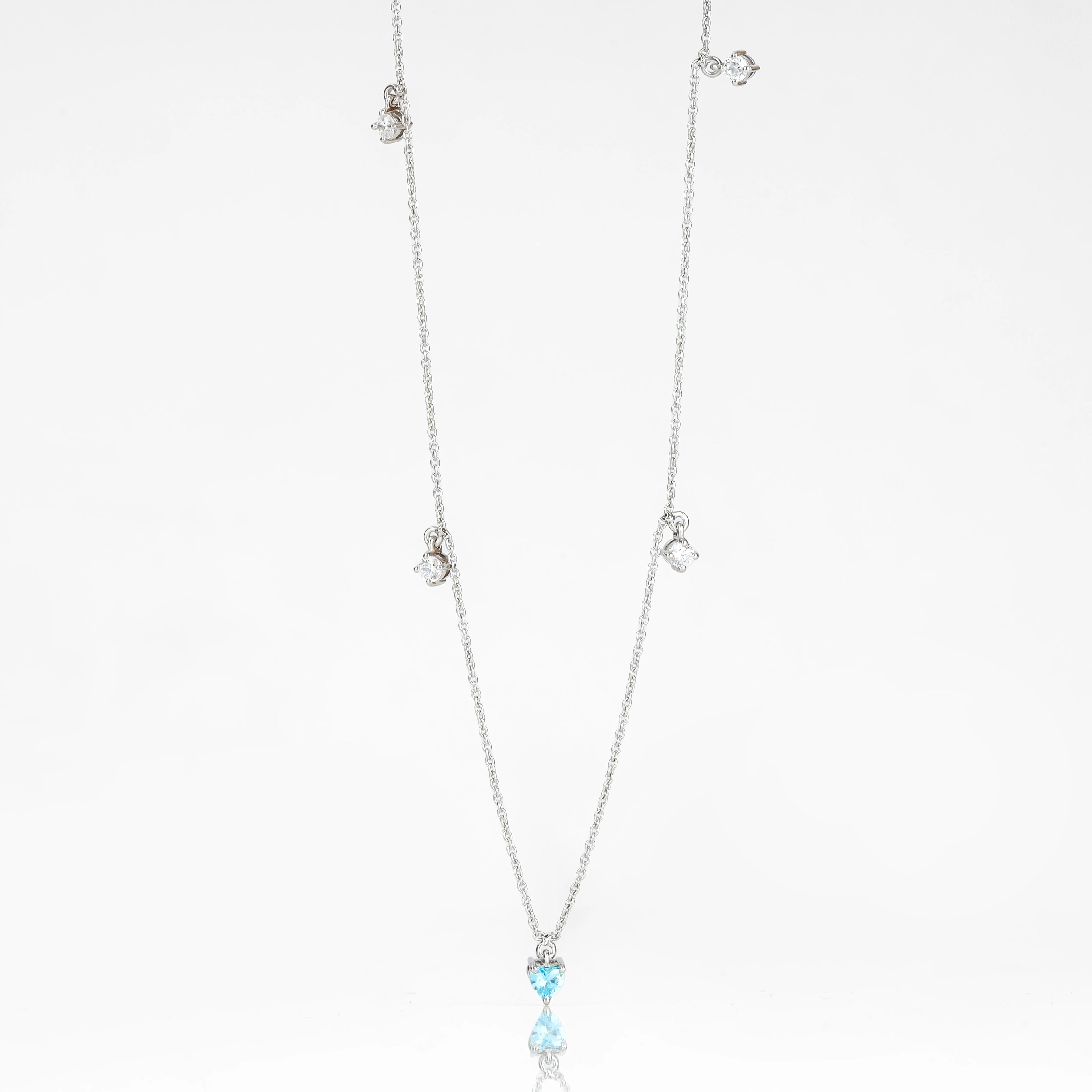 Aqua Blue Heart Necklace