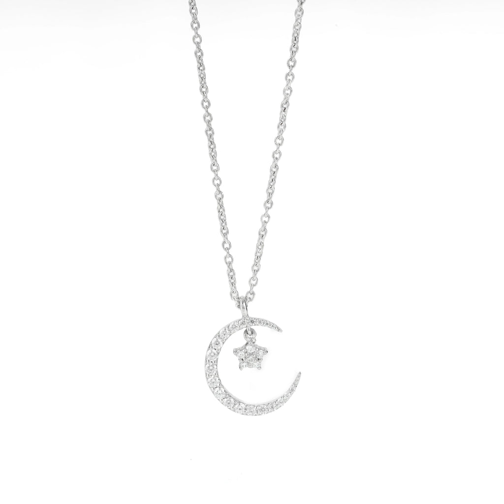 Star in Moon Charm Pendant