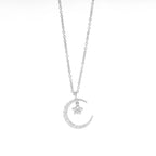 Star in Moon Charm Pendant