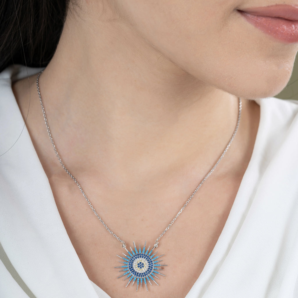Turquoise Multi Coloured Diamond Necklace