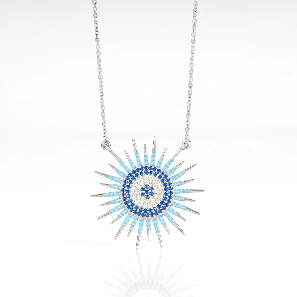 Turquoise Multi Coloured Diamond Necklace