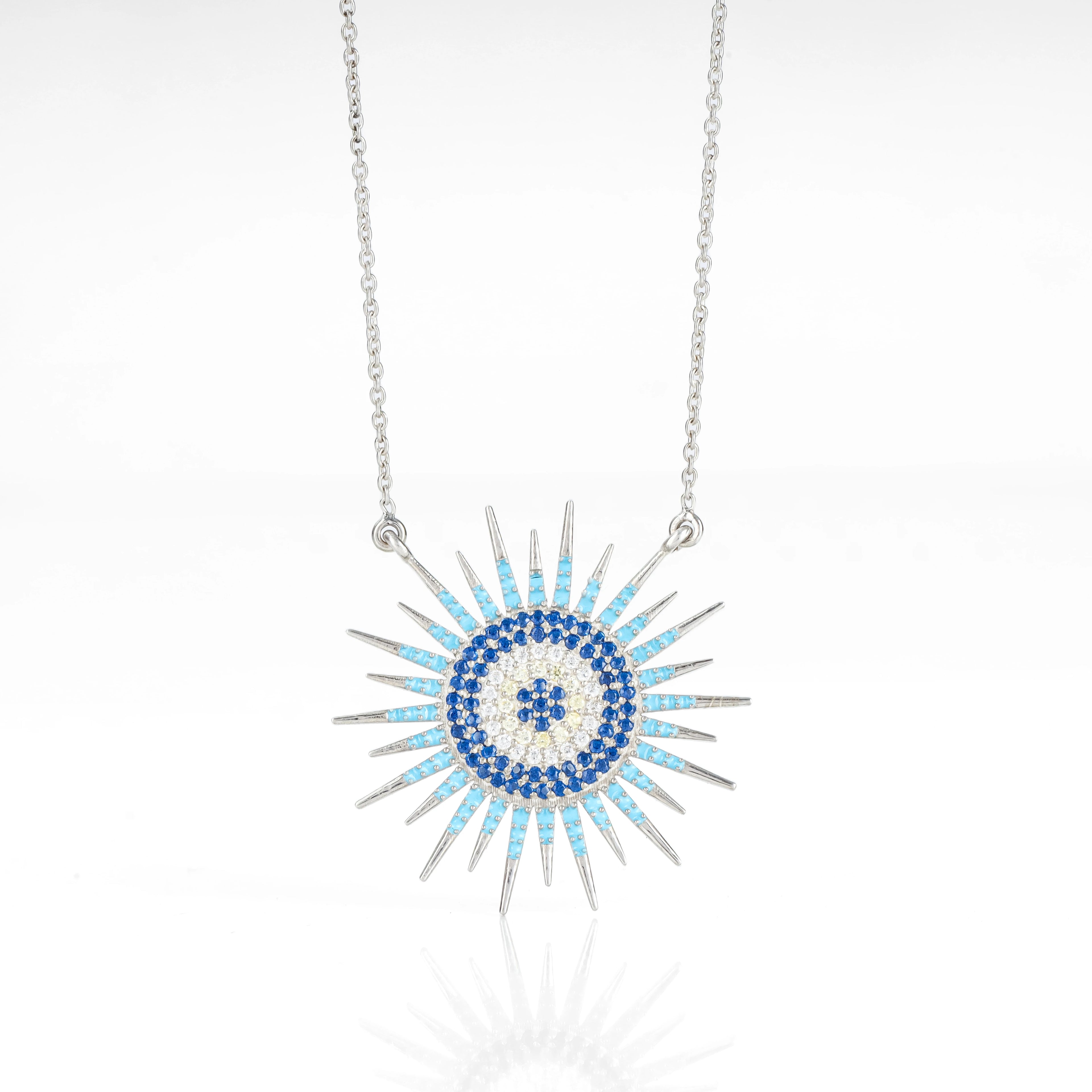 Turquoise Multi Coloured Diamond Necklace