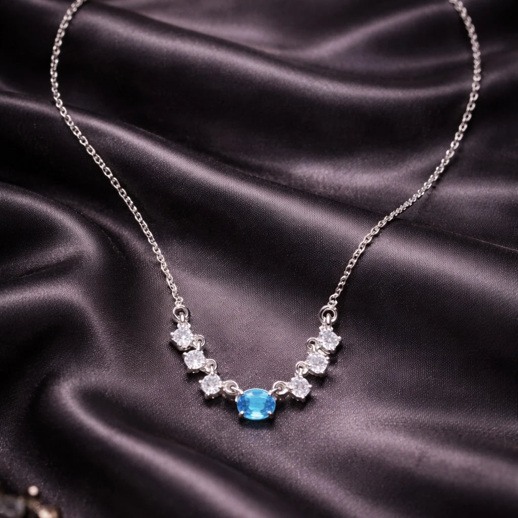 Aqua Blue Diamond Pendant