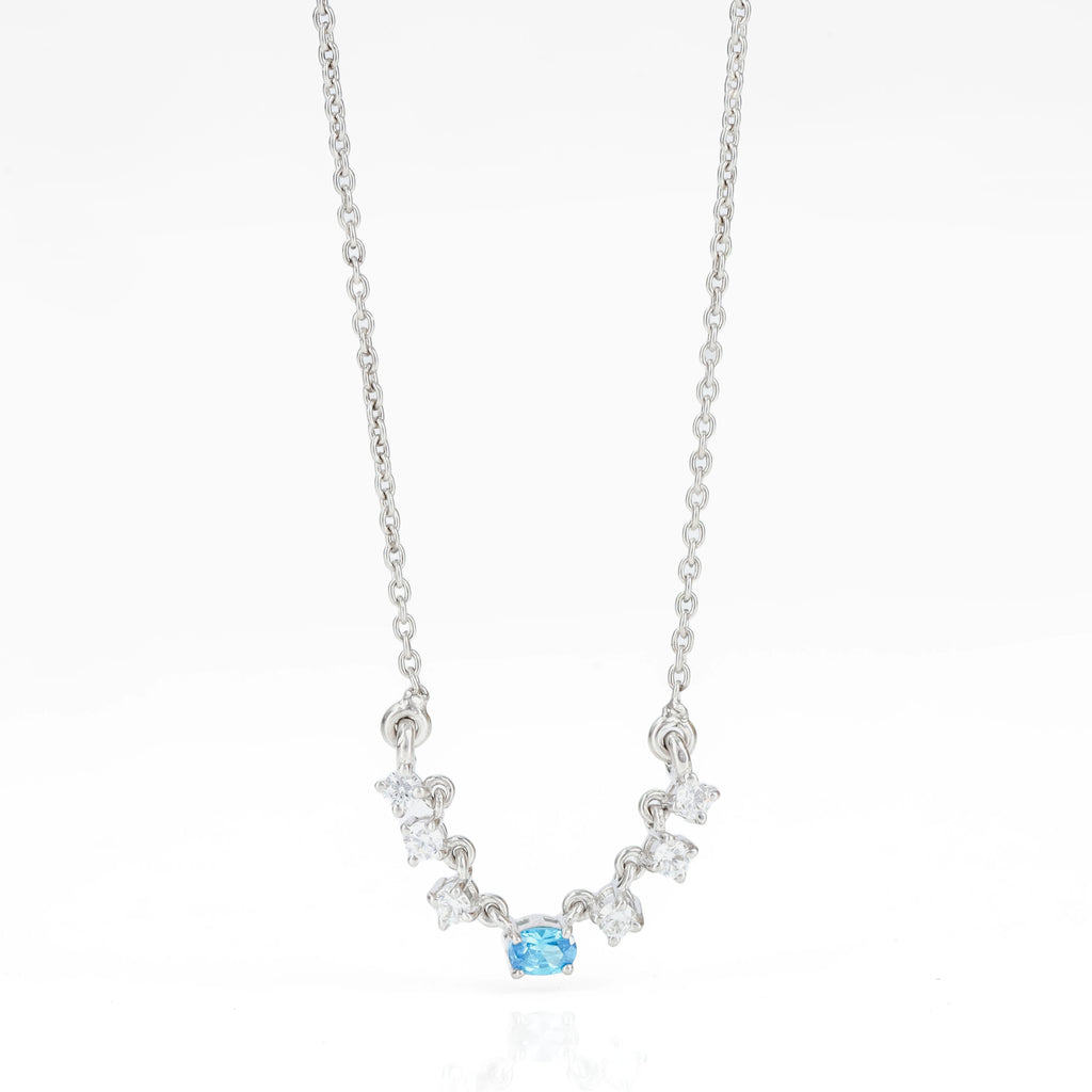 Aqua Blue Diamond Pendant