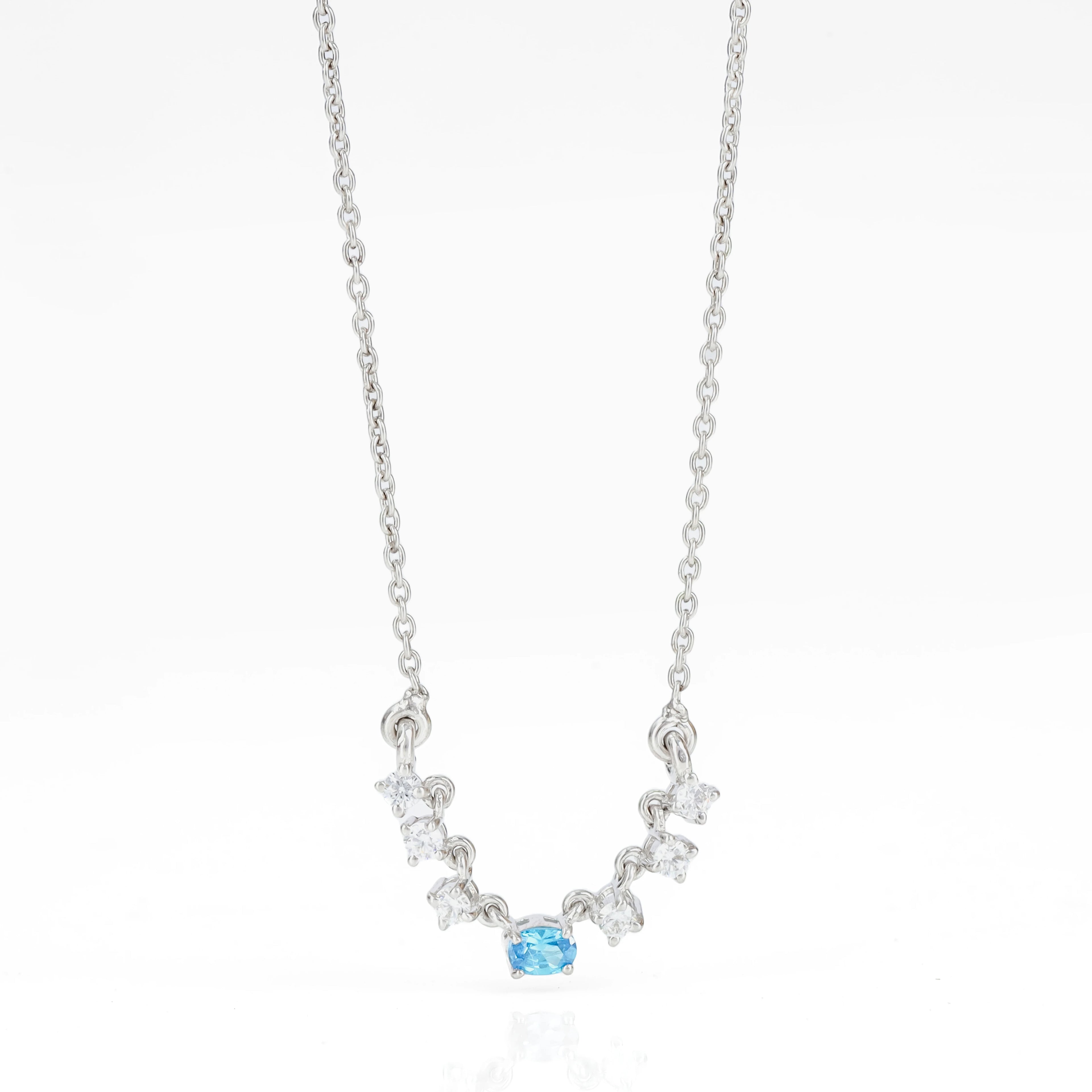 Aqua Blue Diamond Pendant