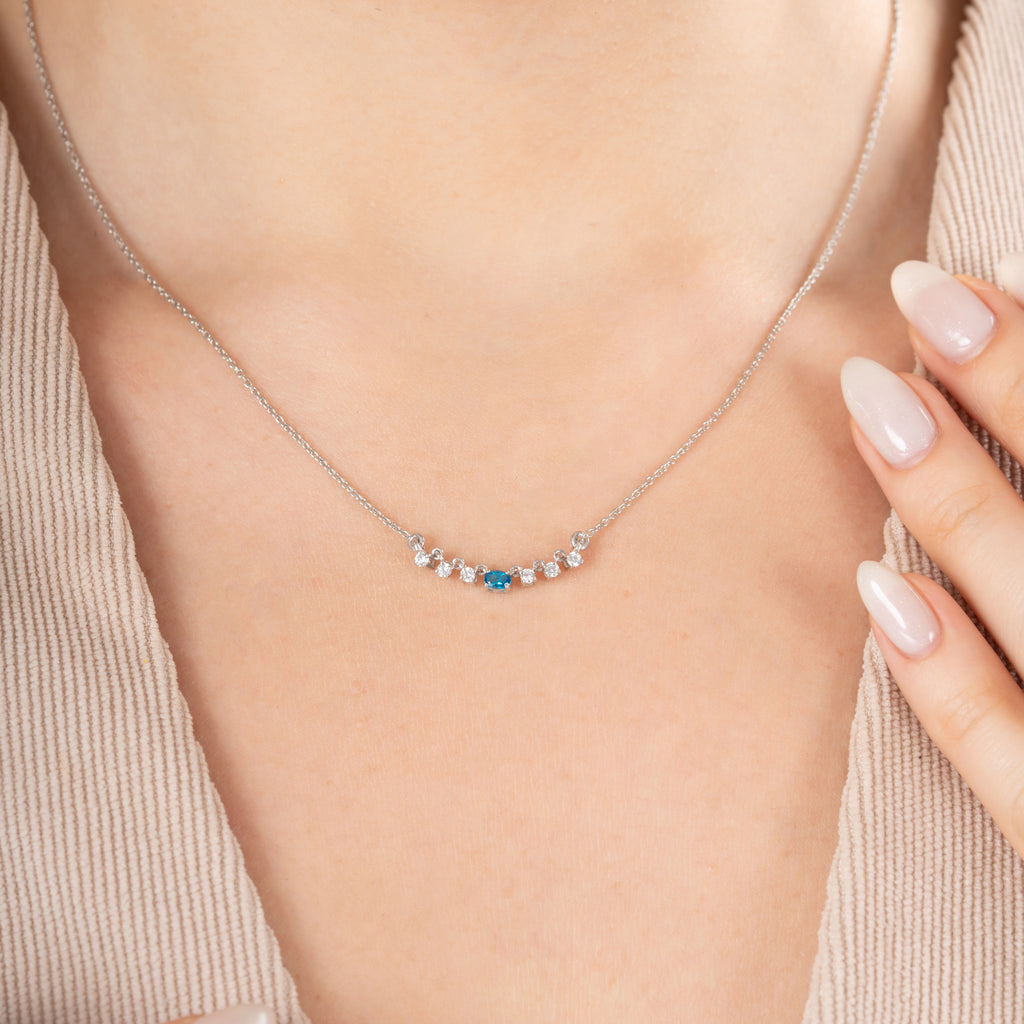 Aqua Blue Diamond Pendant - 92Five