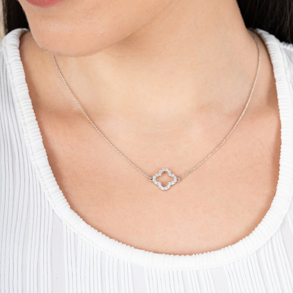 Clover Sparkle 925 Silver Pendant & Earring Set – 92Five - 92Five