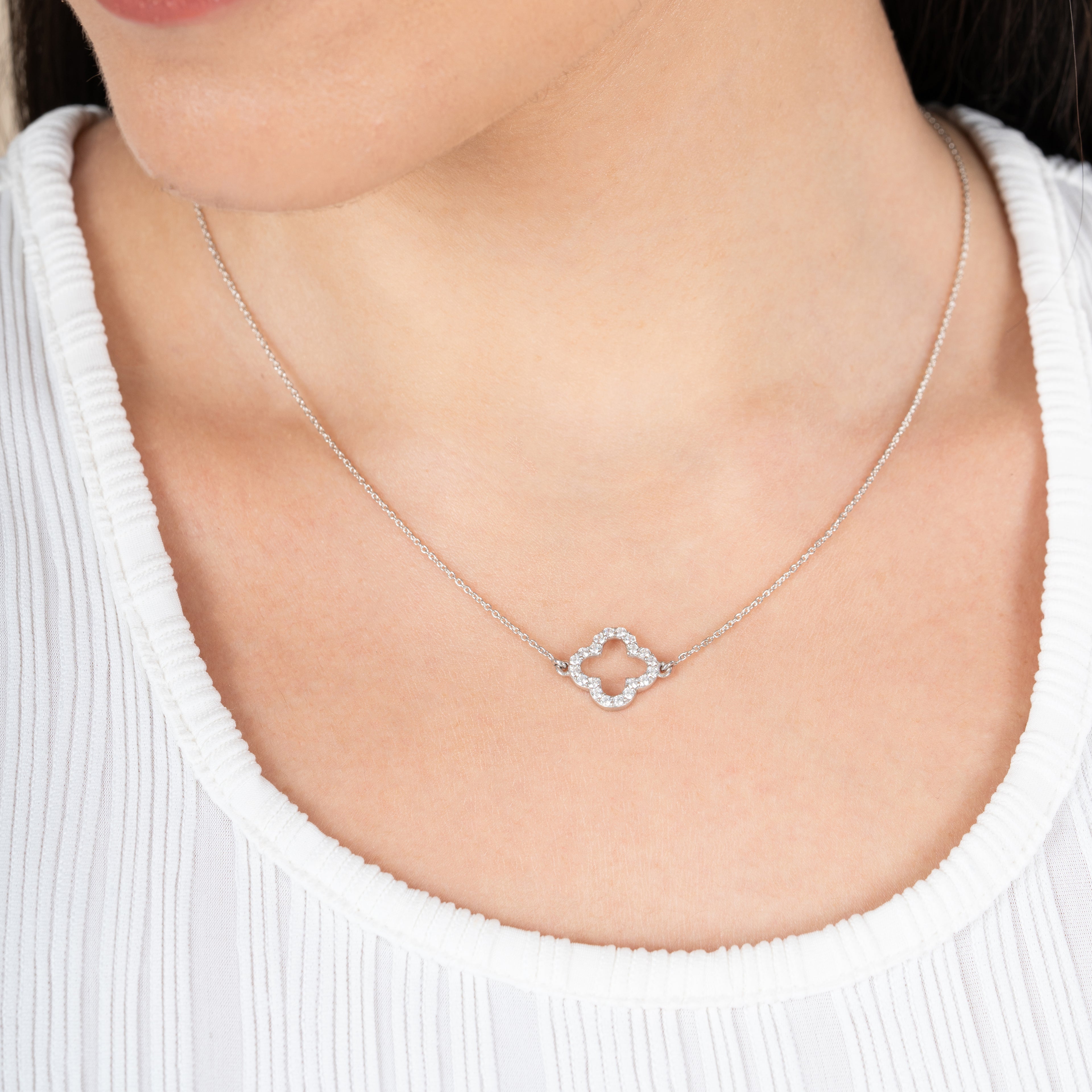 Clover Sparkle 925 Silver Pendant & Earring Set – 92Five - 92Five