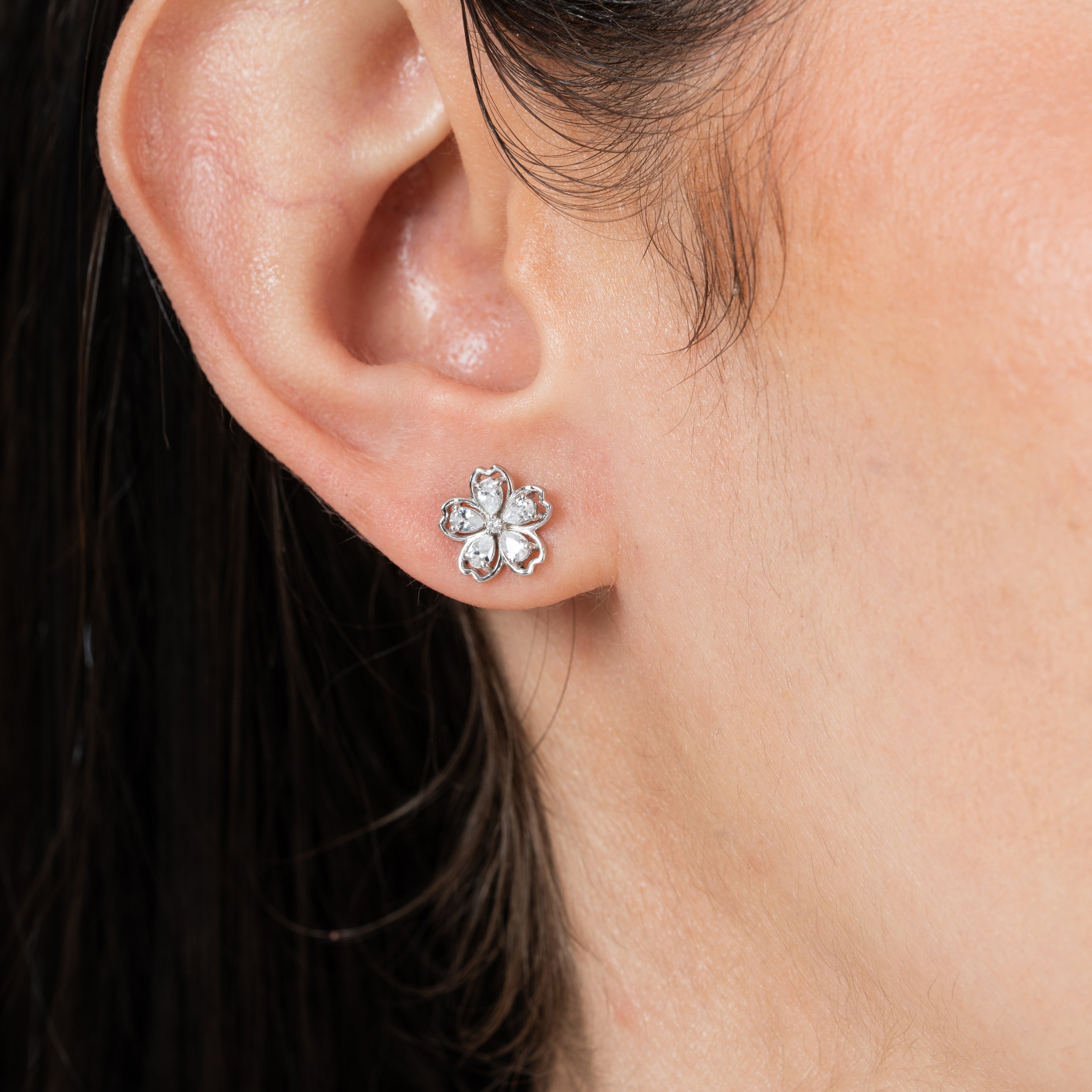 Floral Diamond-Cut Earrings