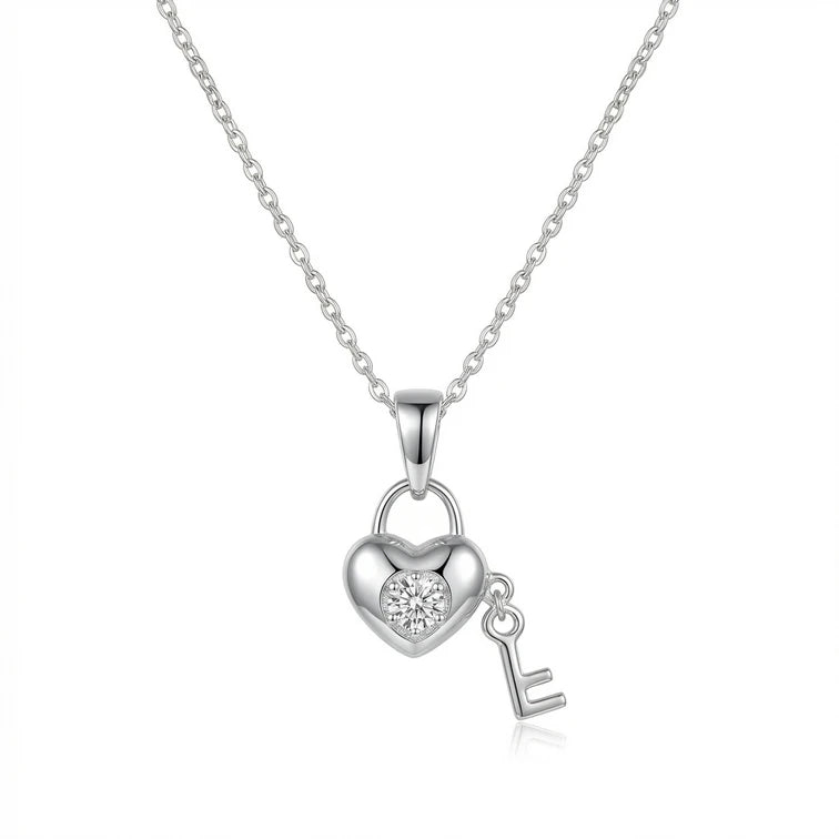 Heart lock and key Pendant