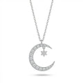 Star in Moon Charm Pendant
