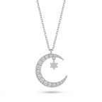 Star in Moon Charm Pendant