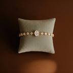 Gold Oval Solitaire Line Bracelet