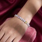 Silver Dual Tone Tennis Bracelet