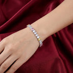 Silver Dual Tone Tennis Bracelet