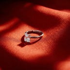 Silver Radiant Solitaire Ring