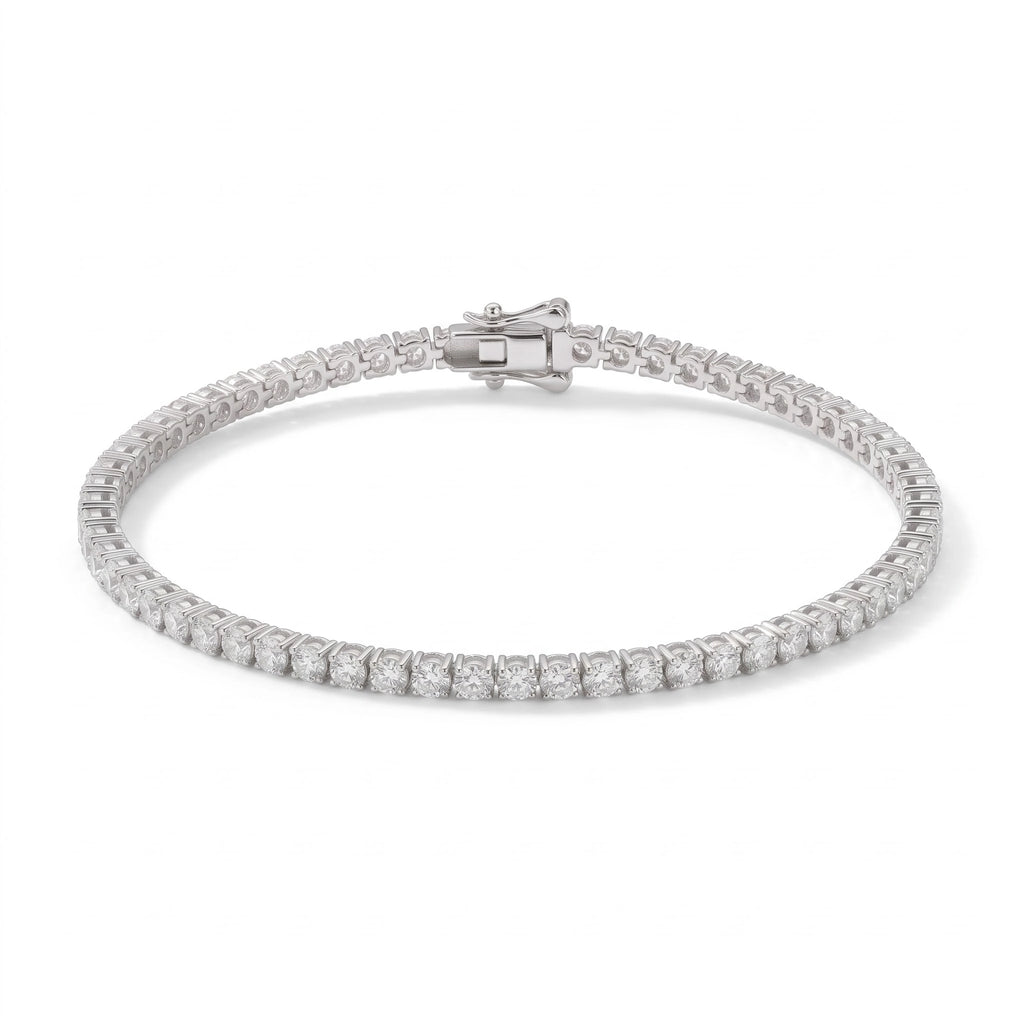 Silver Round Stone Tennis Bracelet