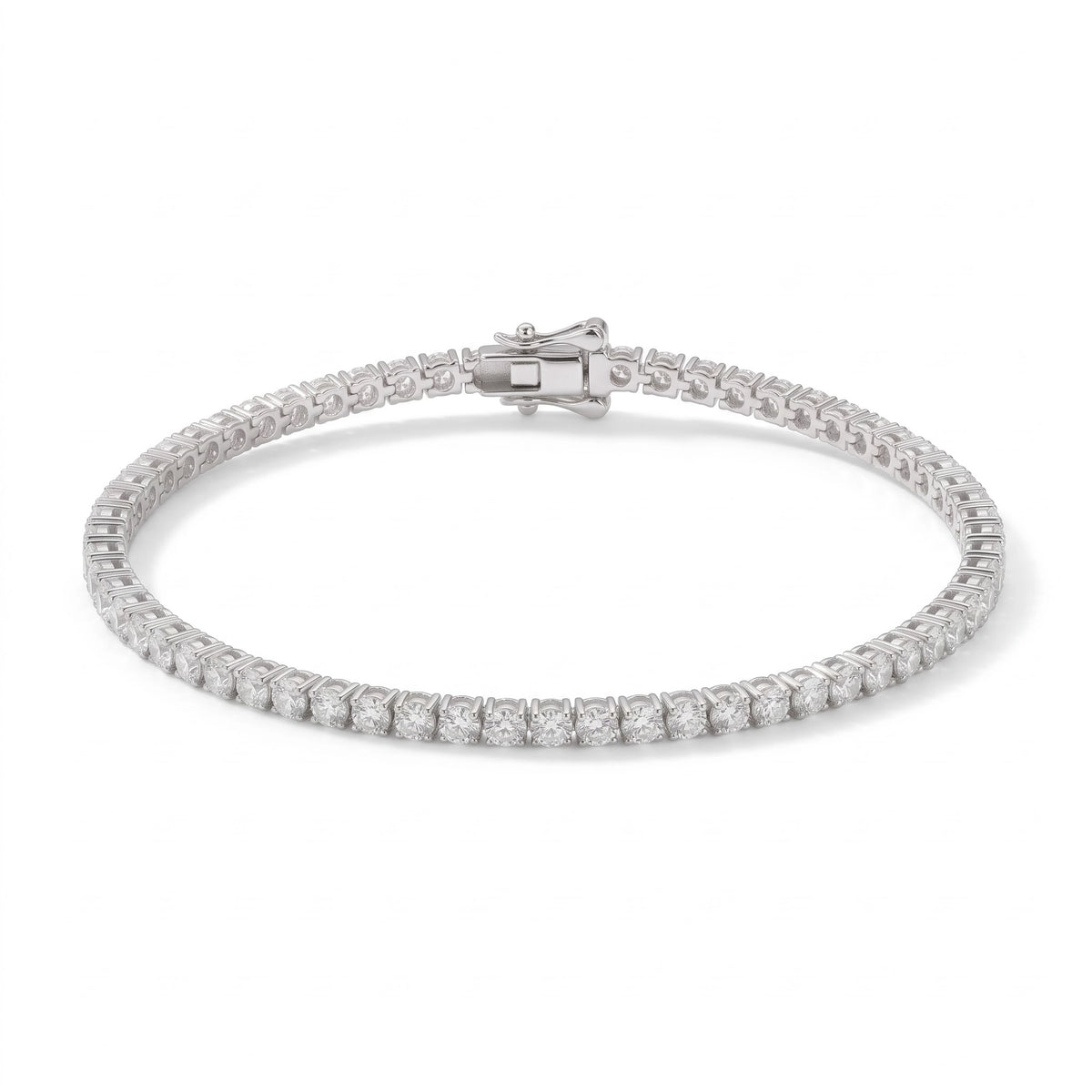 Silver Round Cut Tennis Bracelet