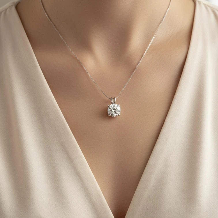 Round Shape Pendant Silver Jewellery for Women & Girl's | Great for Gifting