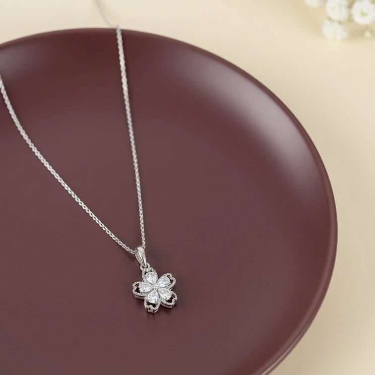 Floral Diamond-Cut Pendant