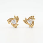 Gold Swirl Stud Earrings