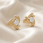 Gold Swirl Stud Earrings