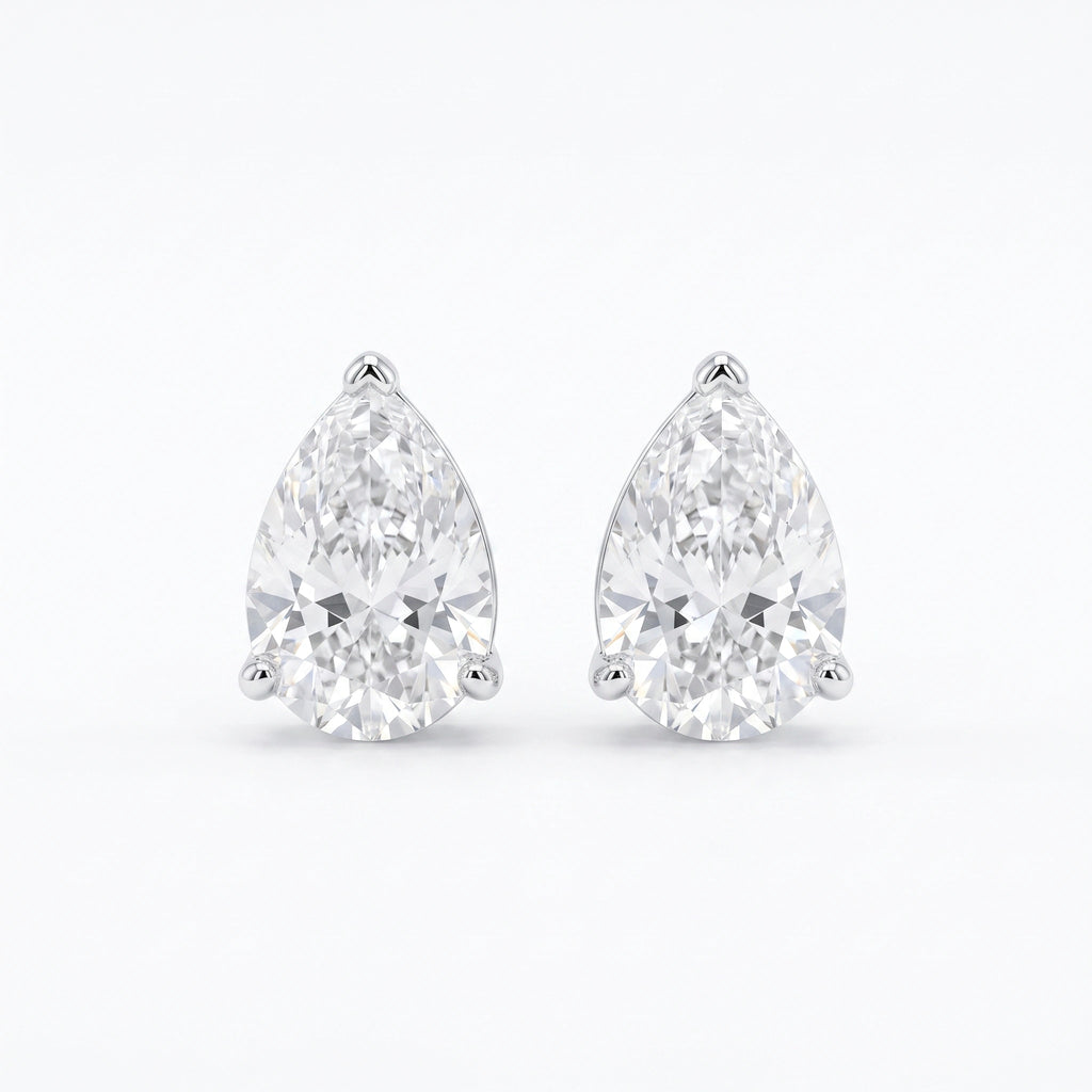 Silver Dewdrop Solitaire Stud Earrings