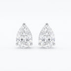 Silver Dewdrop Solitaire Stud Earrings