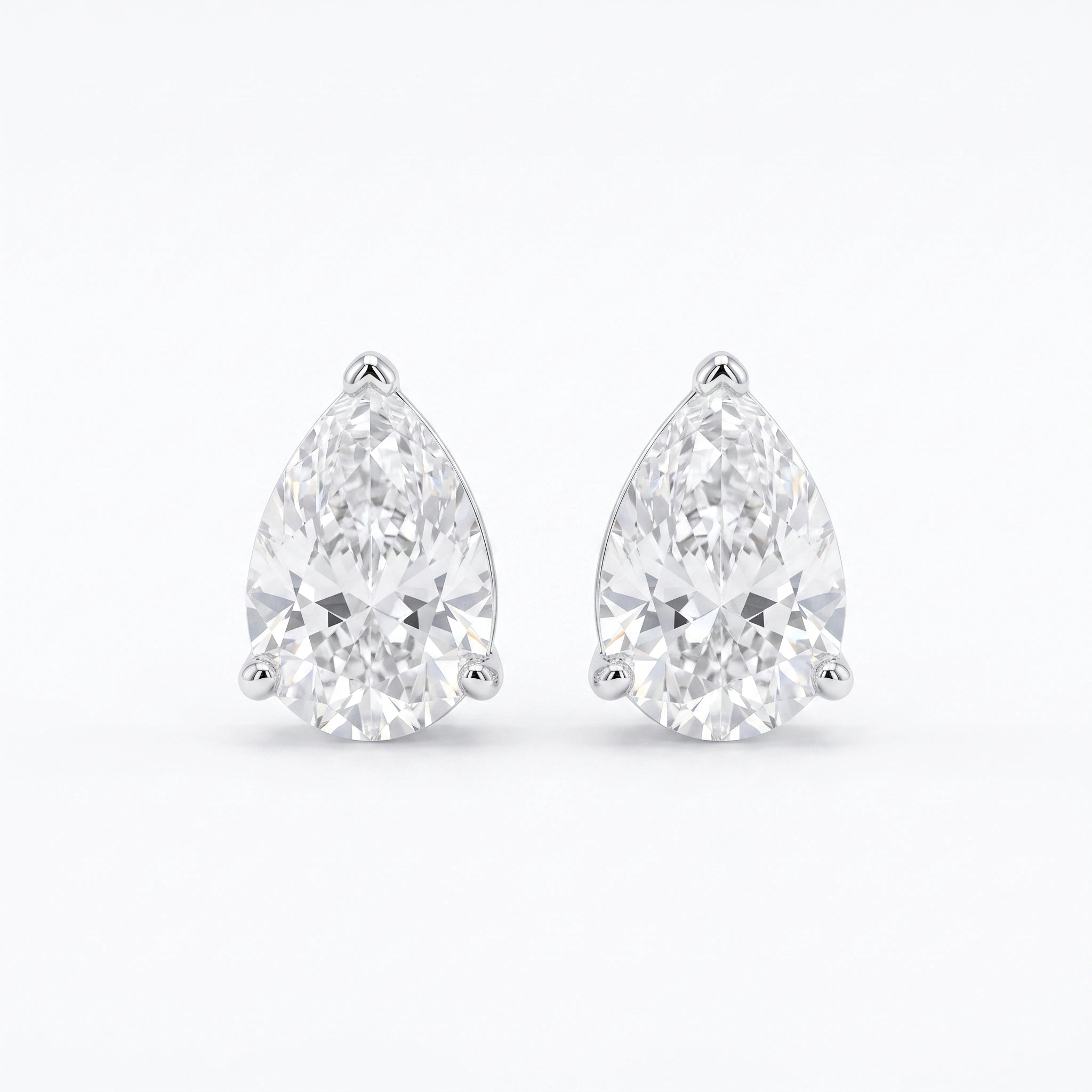 Silver Dewdrop Solitaire Stud Earrings