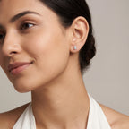 Silver Dewdrop Solitaire Stud Earrings