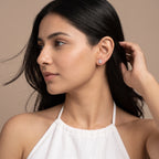 Silver Dewdrop Solitaire Stud Earrings